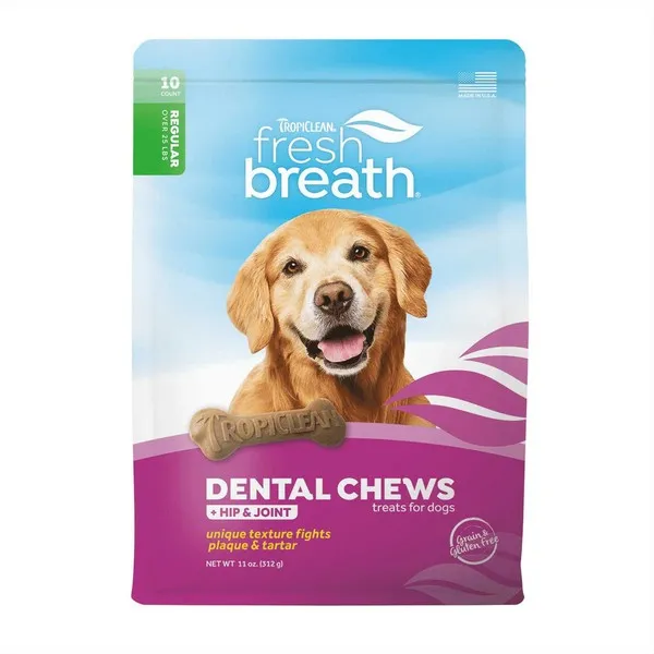 11 oz. Tropiclean Fresh Breath Dental Chews Hip & Joint 25+ Lbs - Hygiene